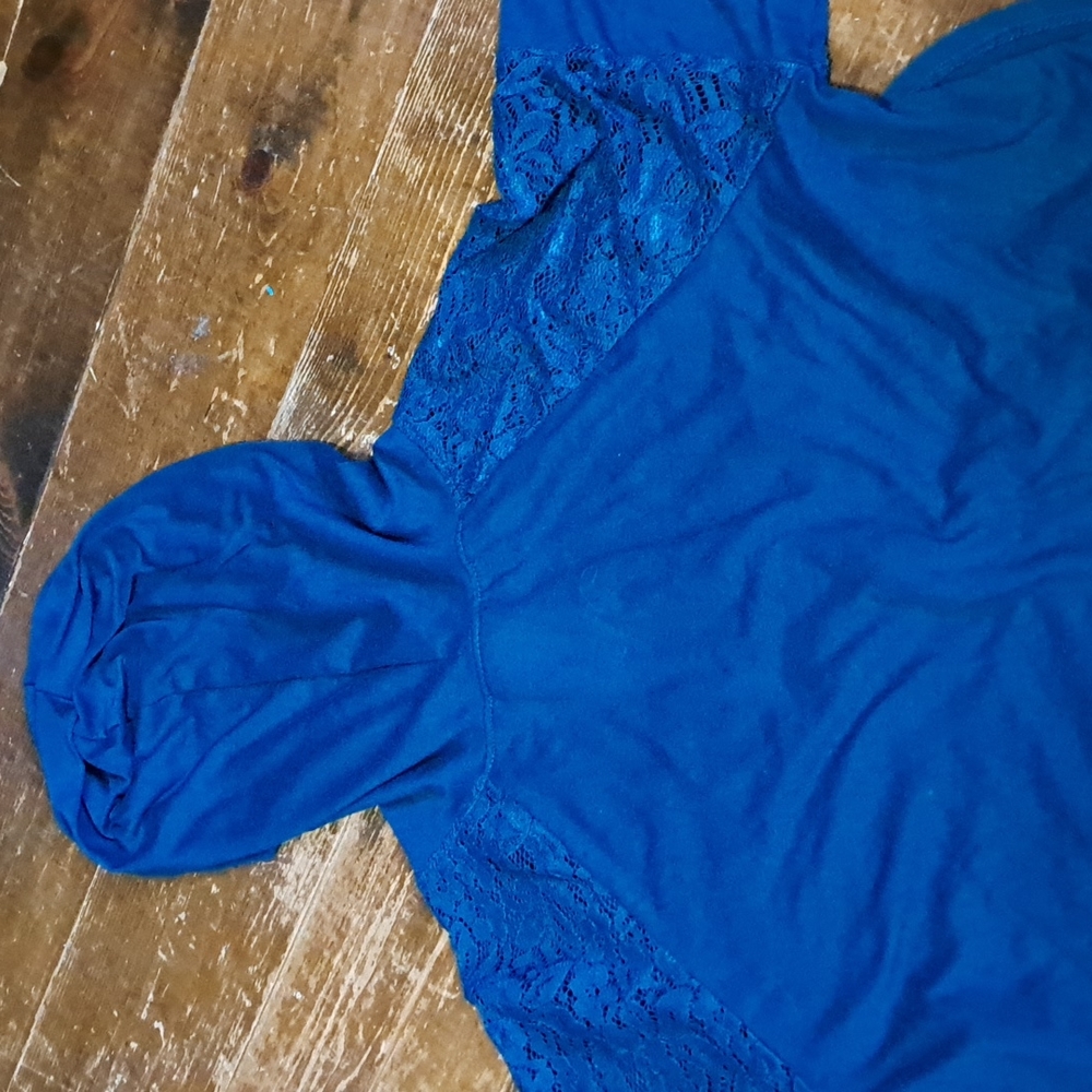 Turquoise Drawstring Hoodie - Picture 3 of 5